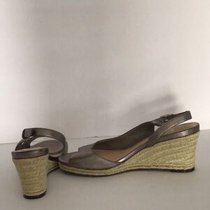 🛍️🛍️ COLE HAAN 🛍️🛍️.             Silver Espadrille Wedge Shoes